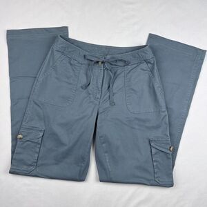 L. L. Bean 4 Tall Favorite Fit Cargo Blue Drawstring Mid Rise Straight Pants
